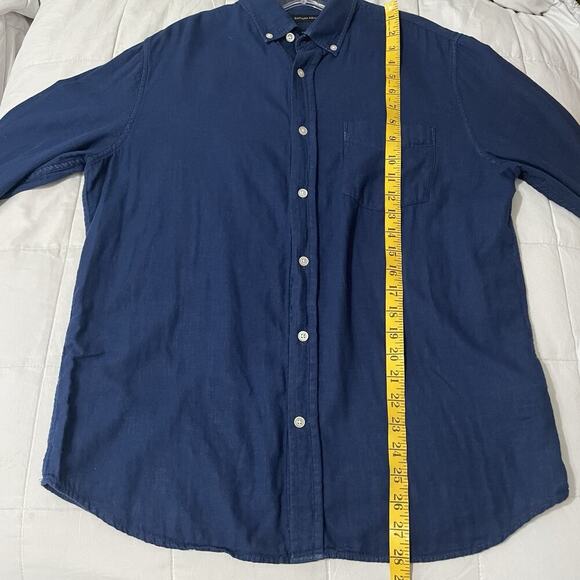 Banana Republic Shirt Men Size Medium Blue Untucked Slim Fit Cotton Preppy - Picture 4 of 6